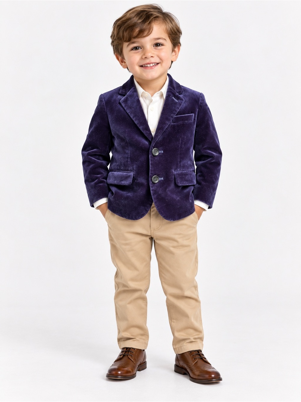 Crewcuts J.Crew Boys Ludlow Velvet Blazer Jacket blue Size 3